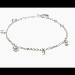 Coach Silver Charm Bracelet with Heart Accents